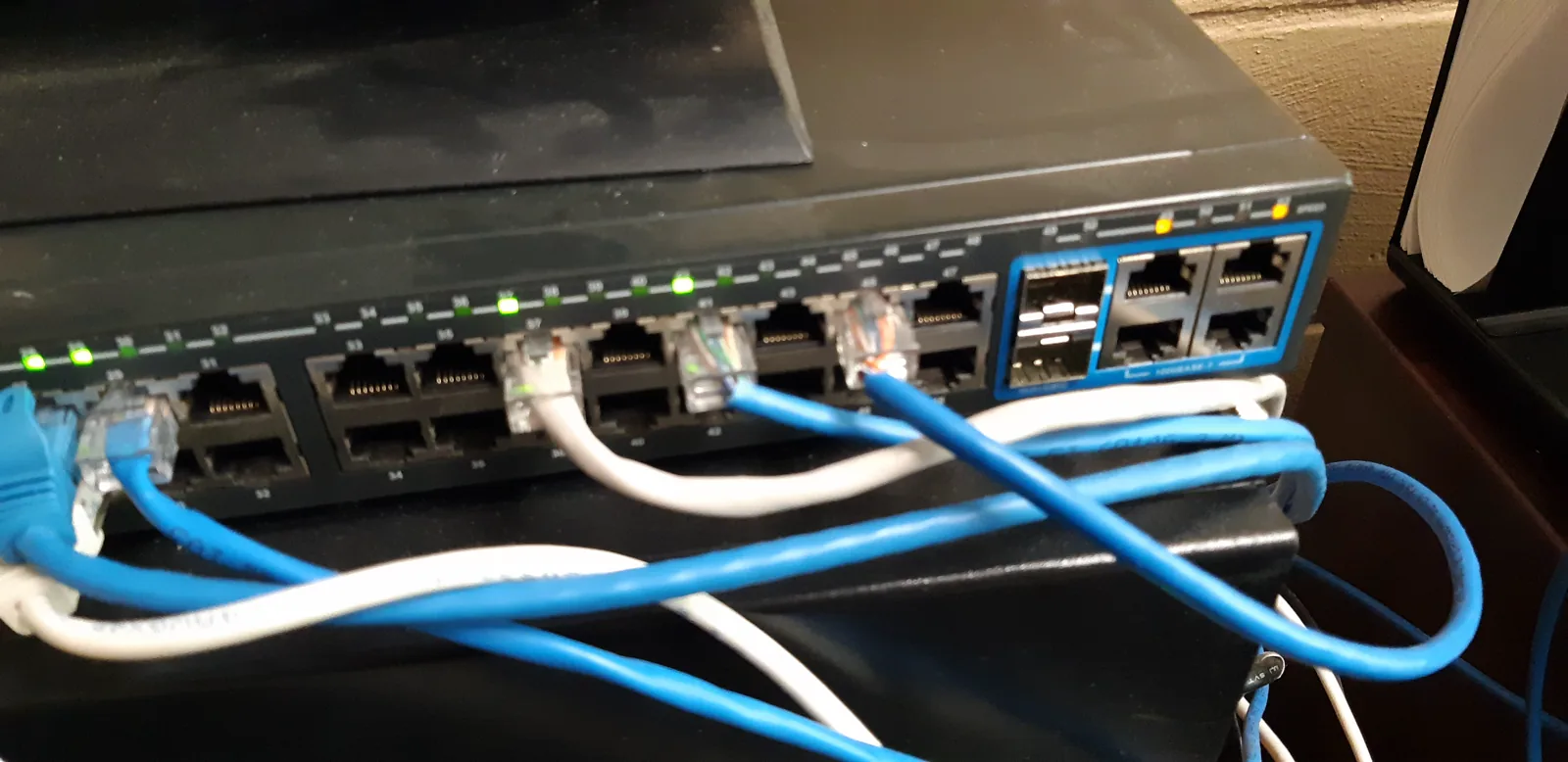 Two of four network terminations completed