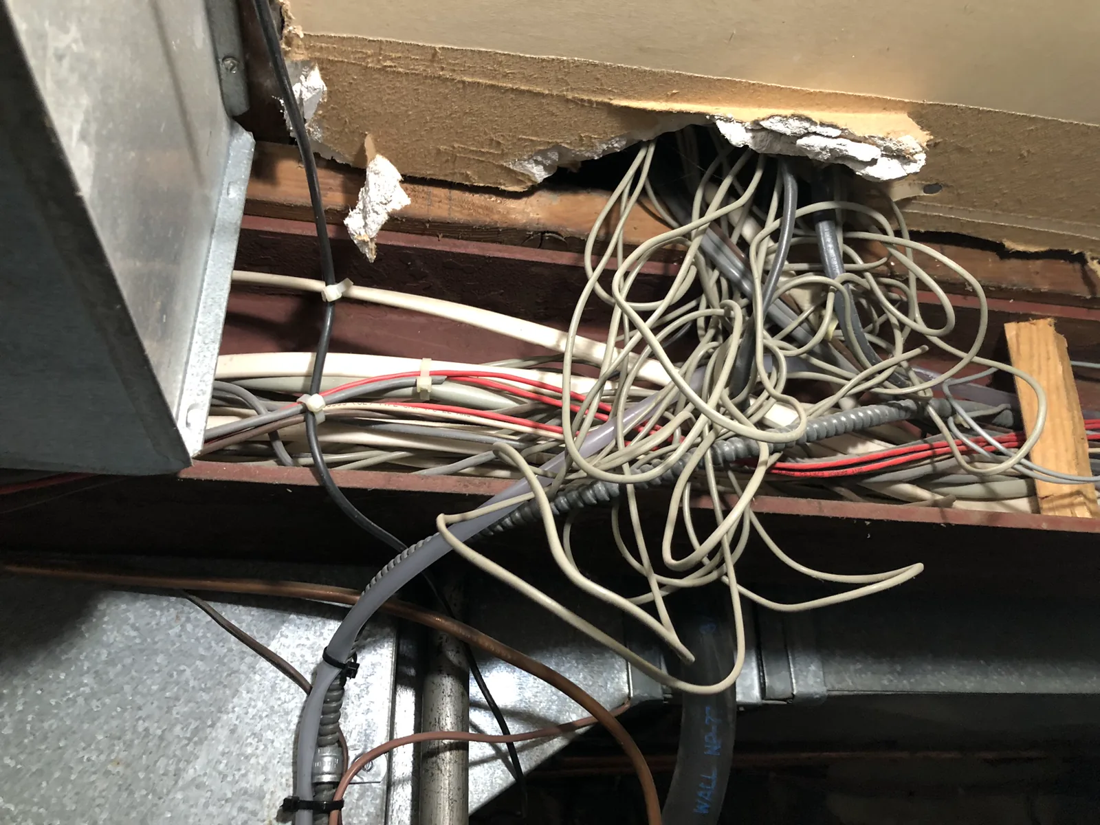 Loose wiring left inside a panel
