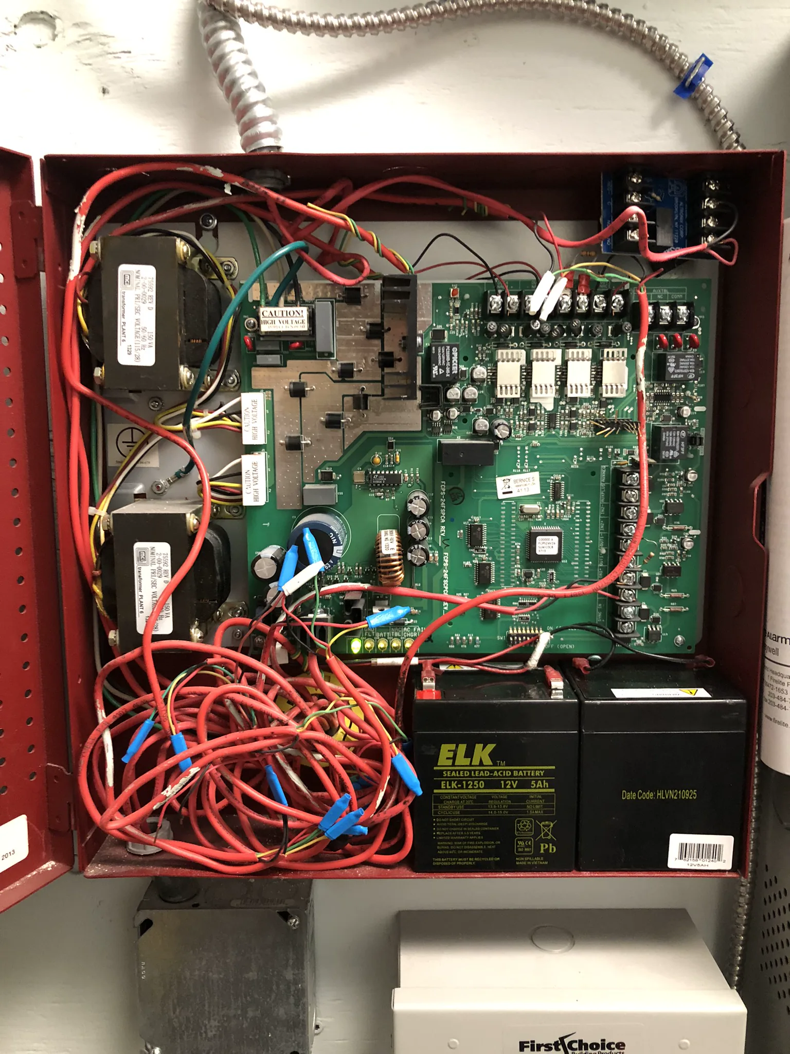 Poorly installed life-safety notification panel