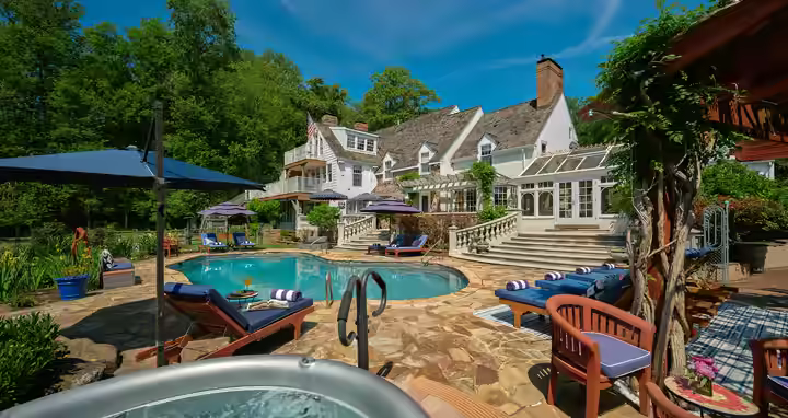 Swimming pool and terrace at The Inn at Bowman's Hill
