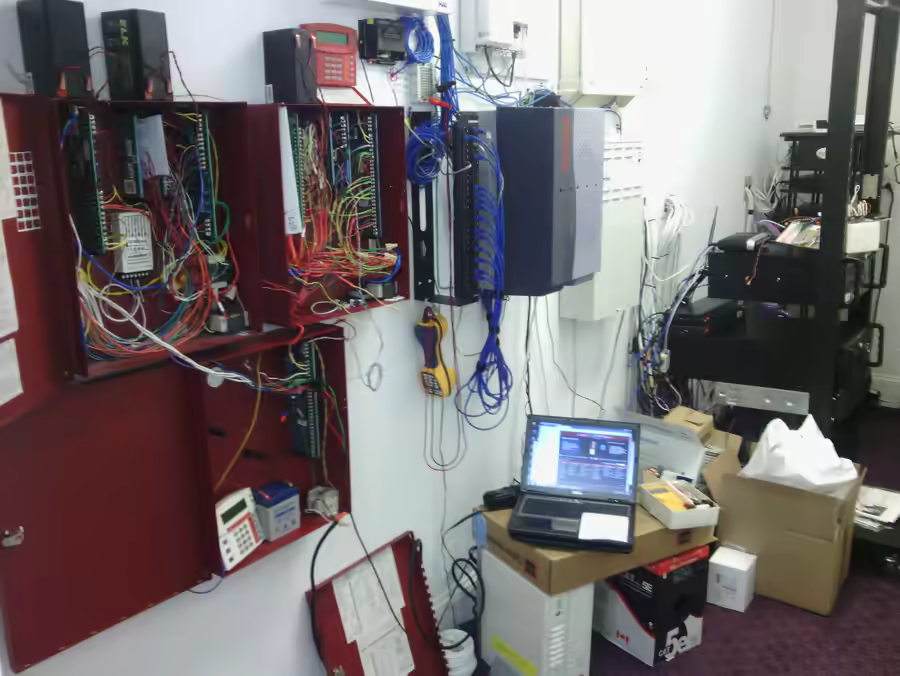 Mansion systems room during upgrade