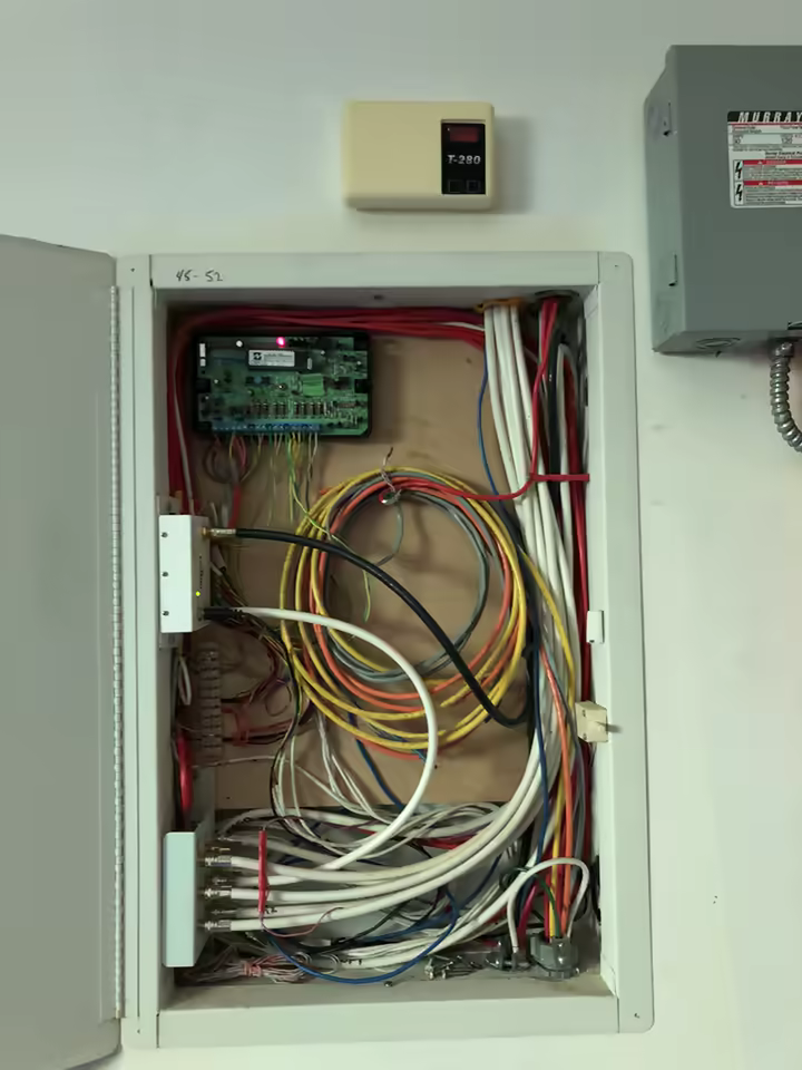 Custom, flush mount cabinet.